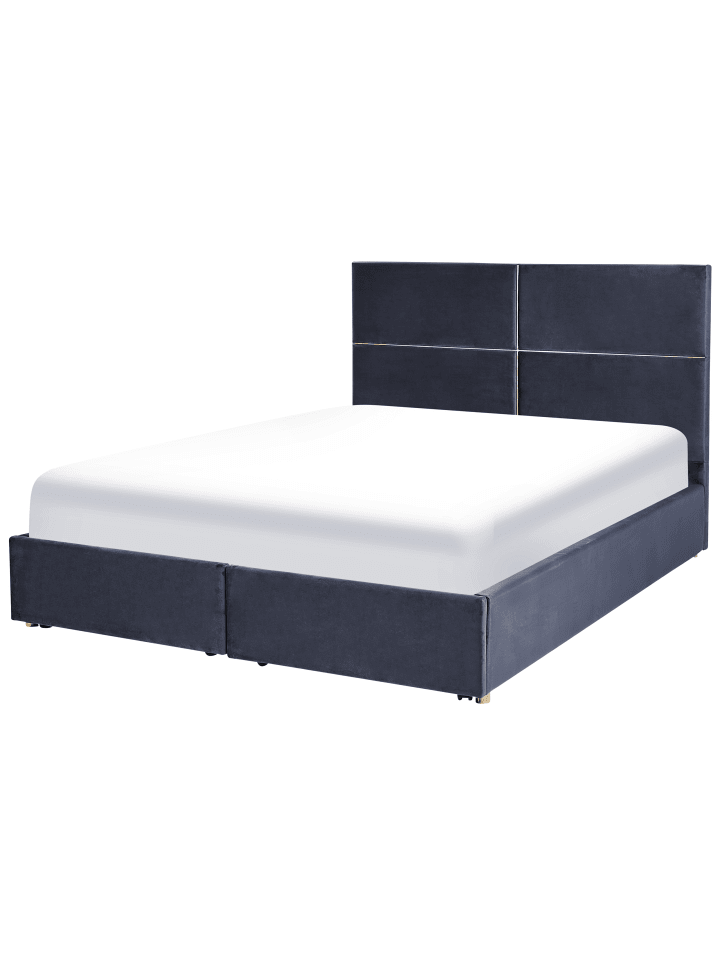 Beliani Doppelbett VERNOYES in Schwarz/Gold - (W) 188 x (H) 120 x (L) 214 cm günstig kaufen onesize