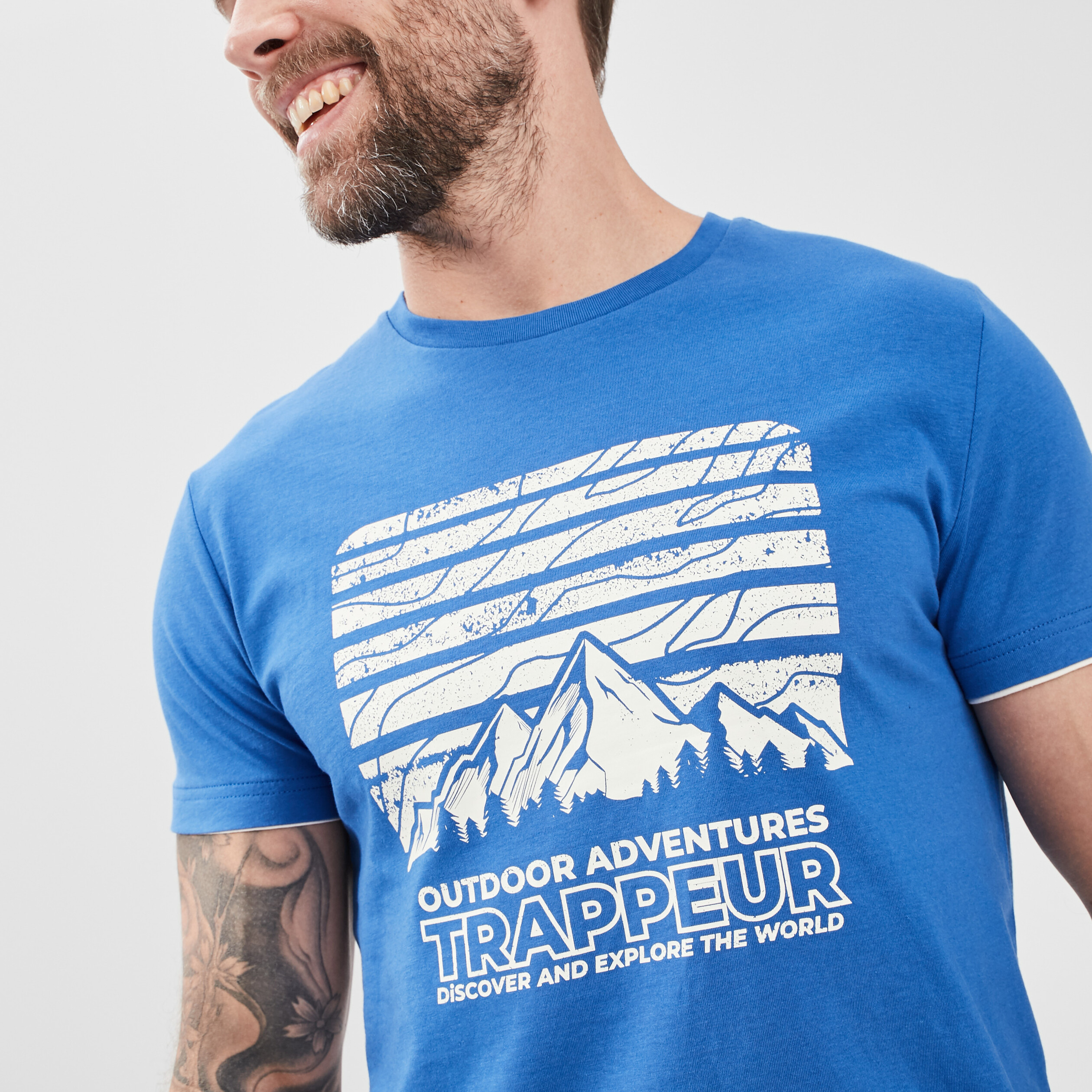 T-shirt Trappeur bleu roi homme | La Halle