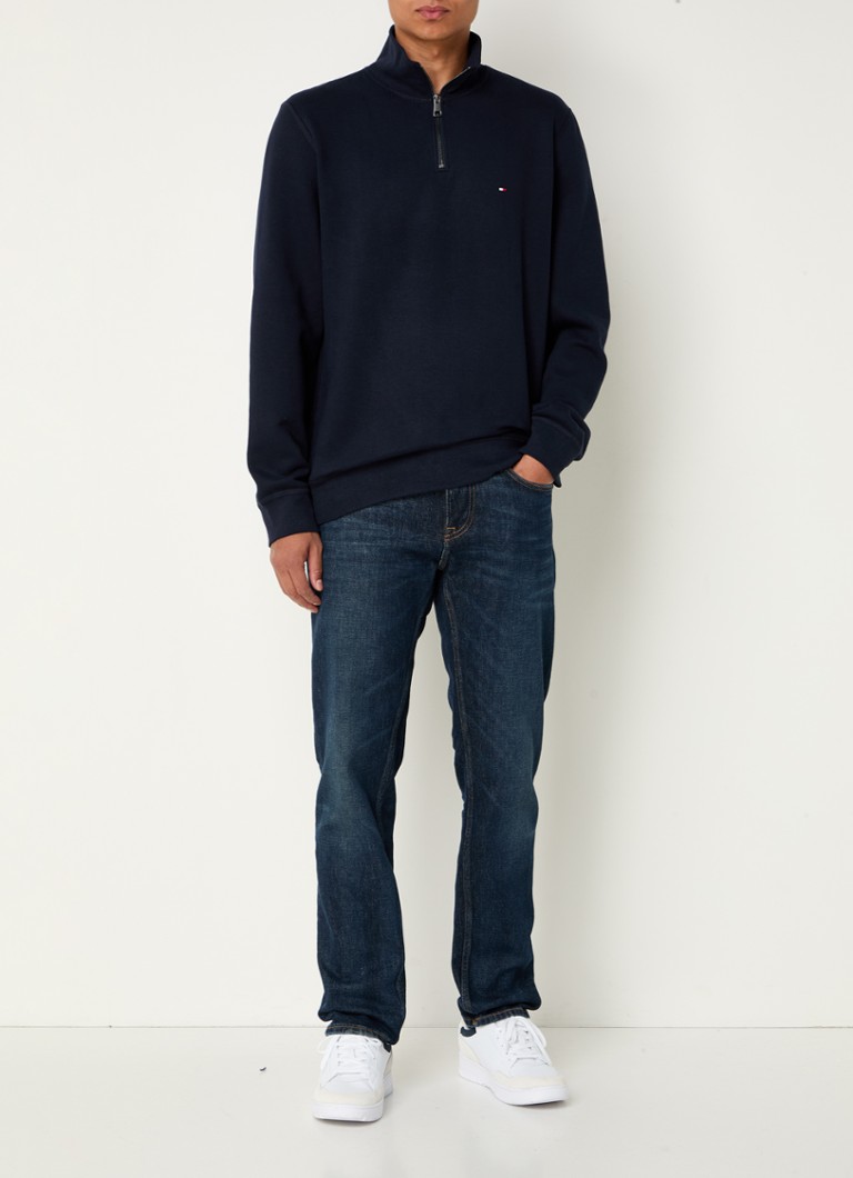 Tommy Hilfiger sweater with half zip and logo embroidery