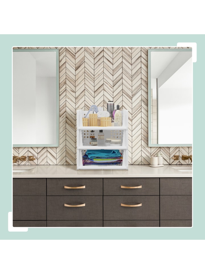 relaxdays 3 x Schrank Organizer in Weiß - (B)33,5 x (H)13 x (T)43,5 cm günstig kaufen onesize