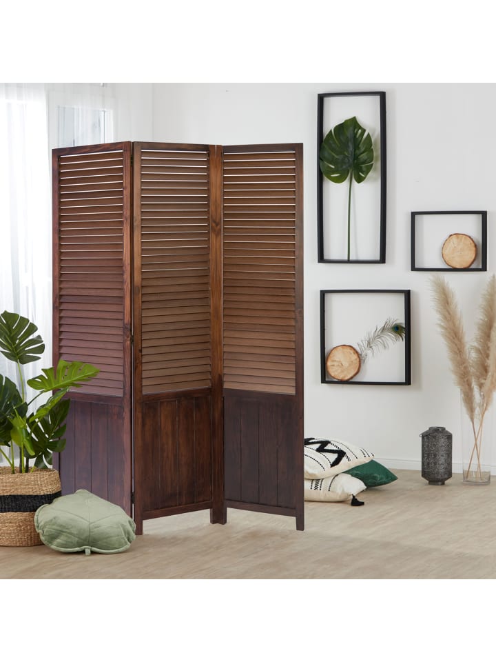 Homestyle4u 3-tlg. Paravent in Braun 120x170 günstig kaufen onesize