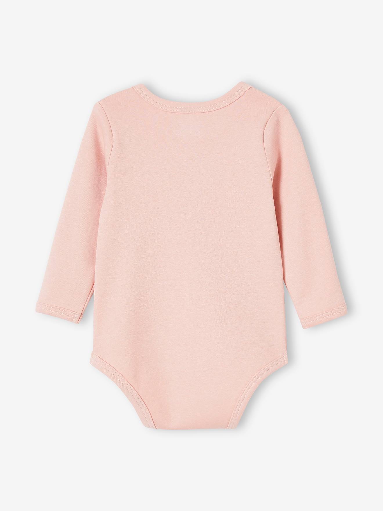 Lot de 5 bodies manches longues bébé emmanchure US lot rose grisé