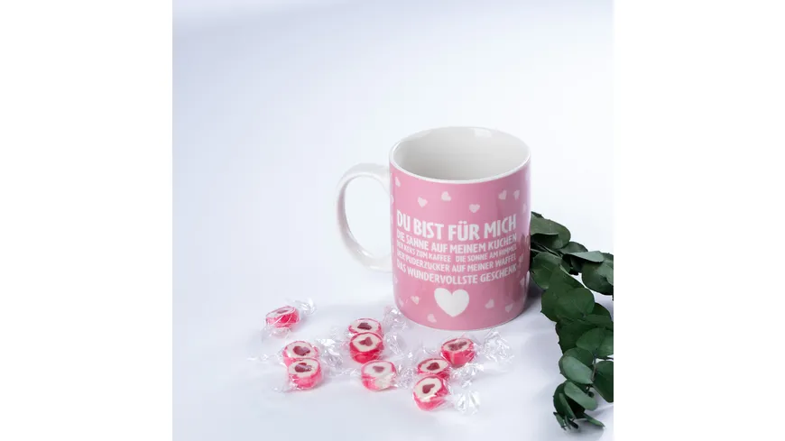 p os Kaffeebecher Du bist für mich rosa