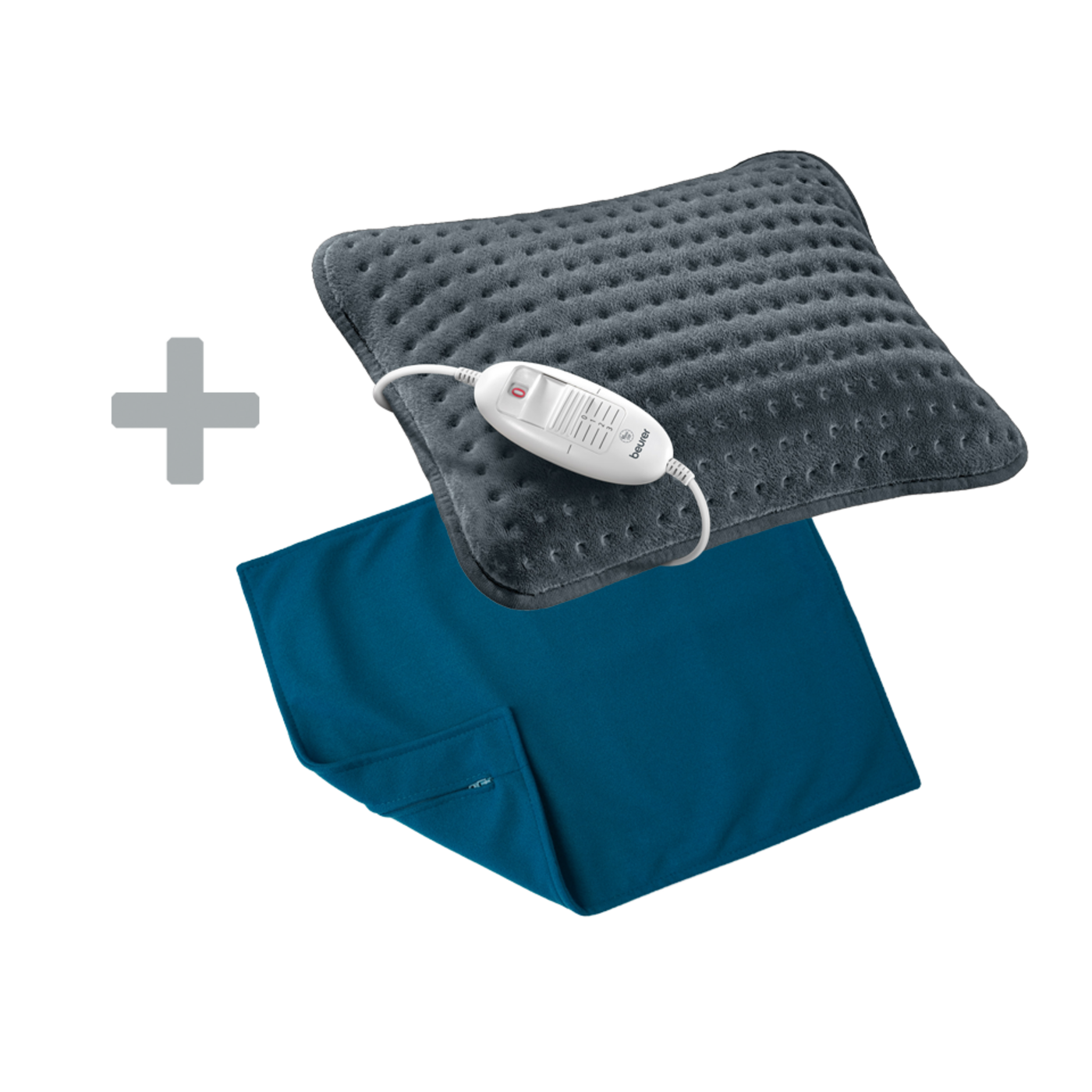 Sofa-Heizkissen - HK 48 Cosy & extra Bezug petrol-Gemütliches Sofakissen mit Heizfunktion mit wohnlichem Überzug in Petrol