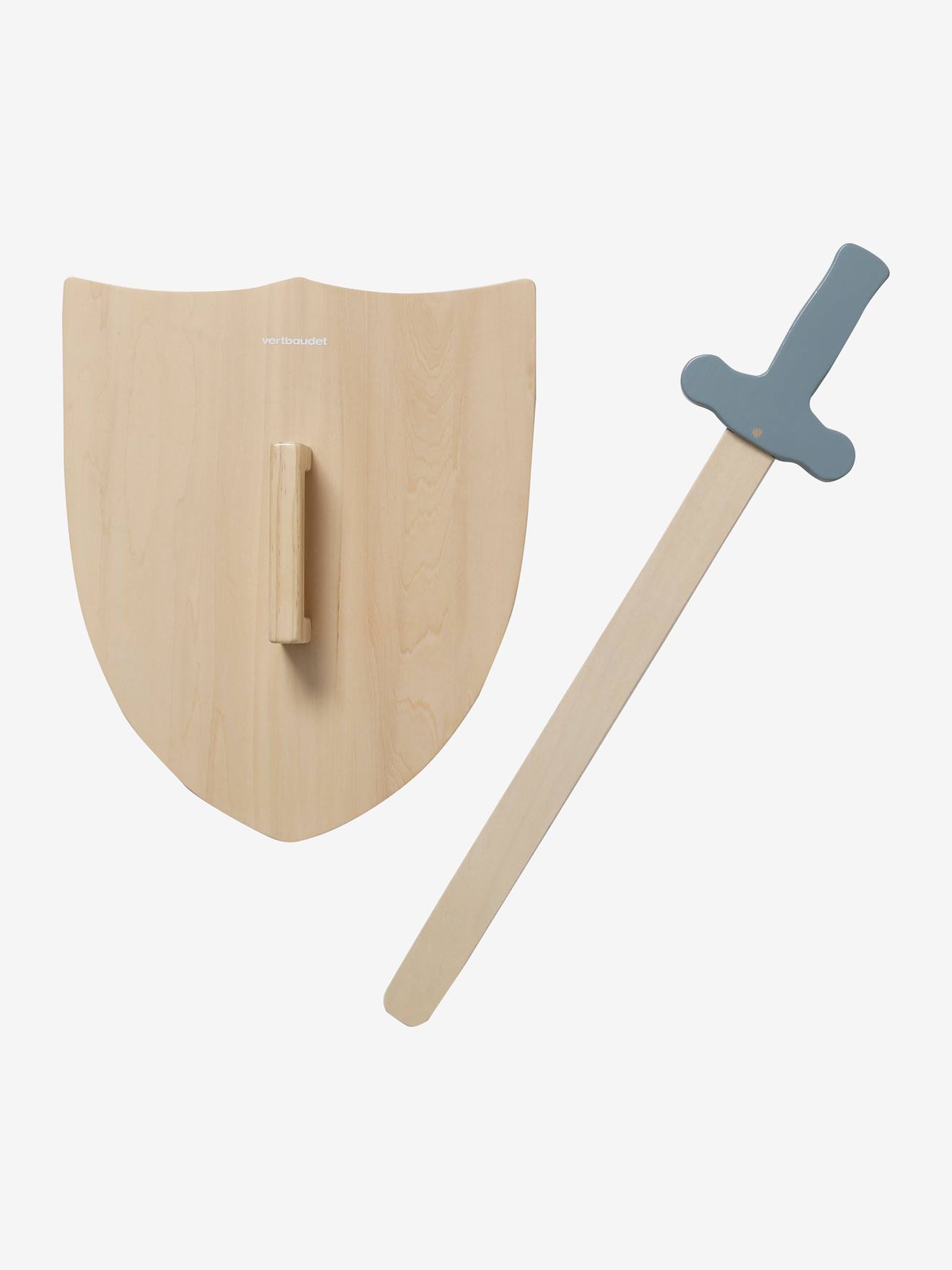 Bouclier + épée en bois FSC® beige