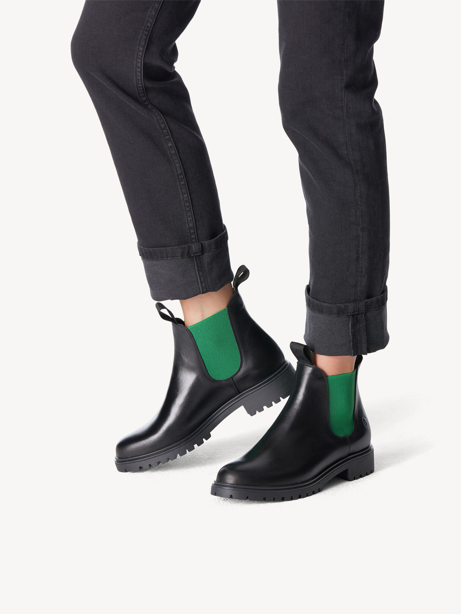 Bottine Chelsea en cuir - noir