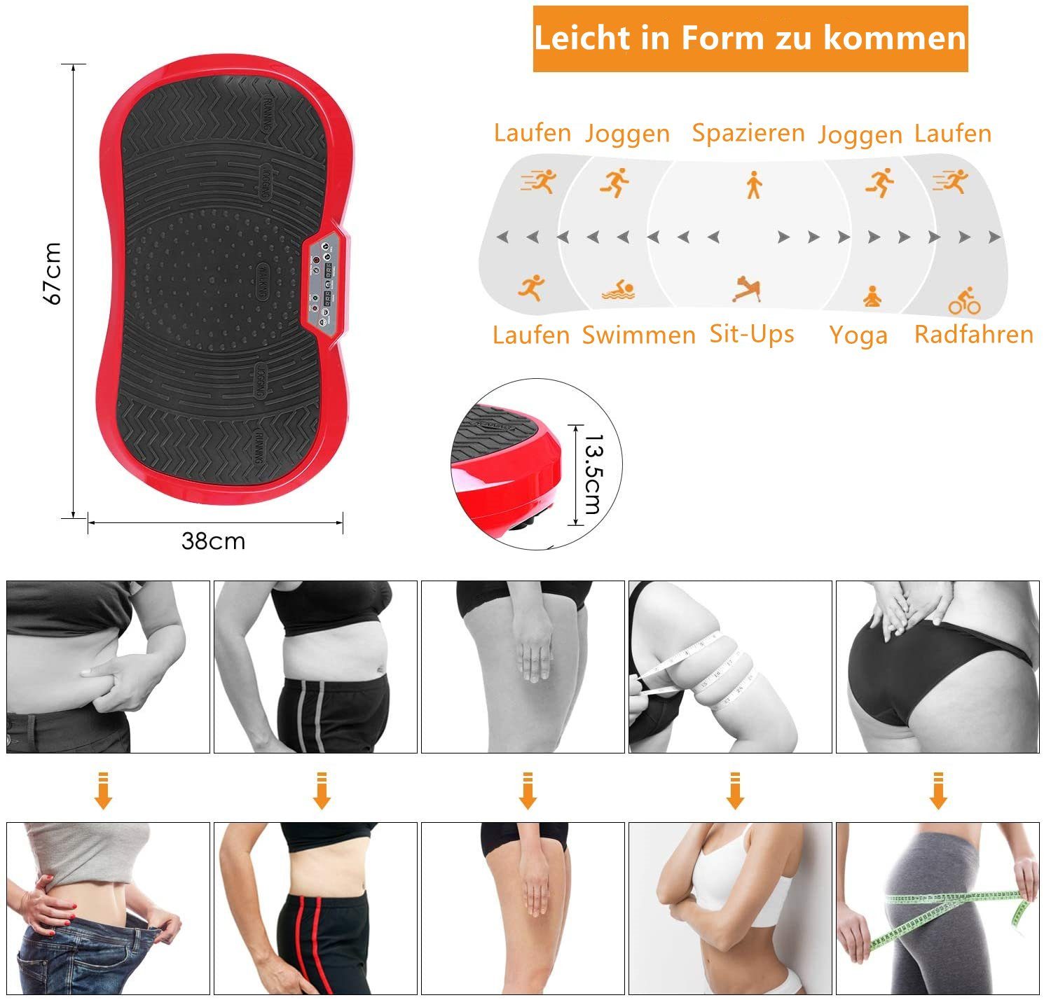 MVPower Vibrationsplatte, 120 Intensitätsstufen, (Ganzkörpertraining zu Hause, Body Shaping Muskel Bauen), mit Ultra leisem Motor Fernbedienung