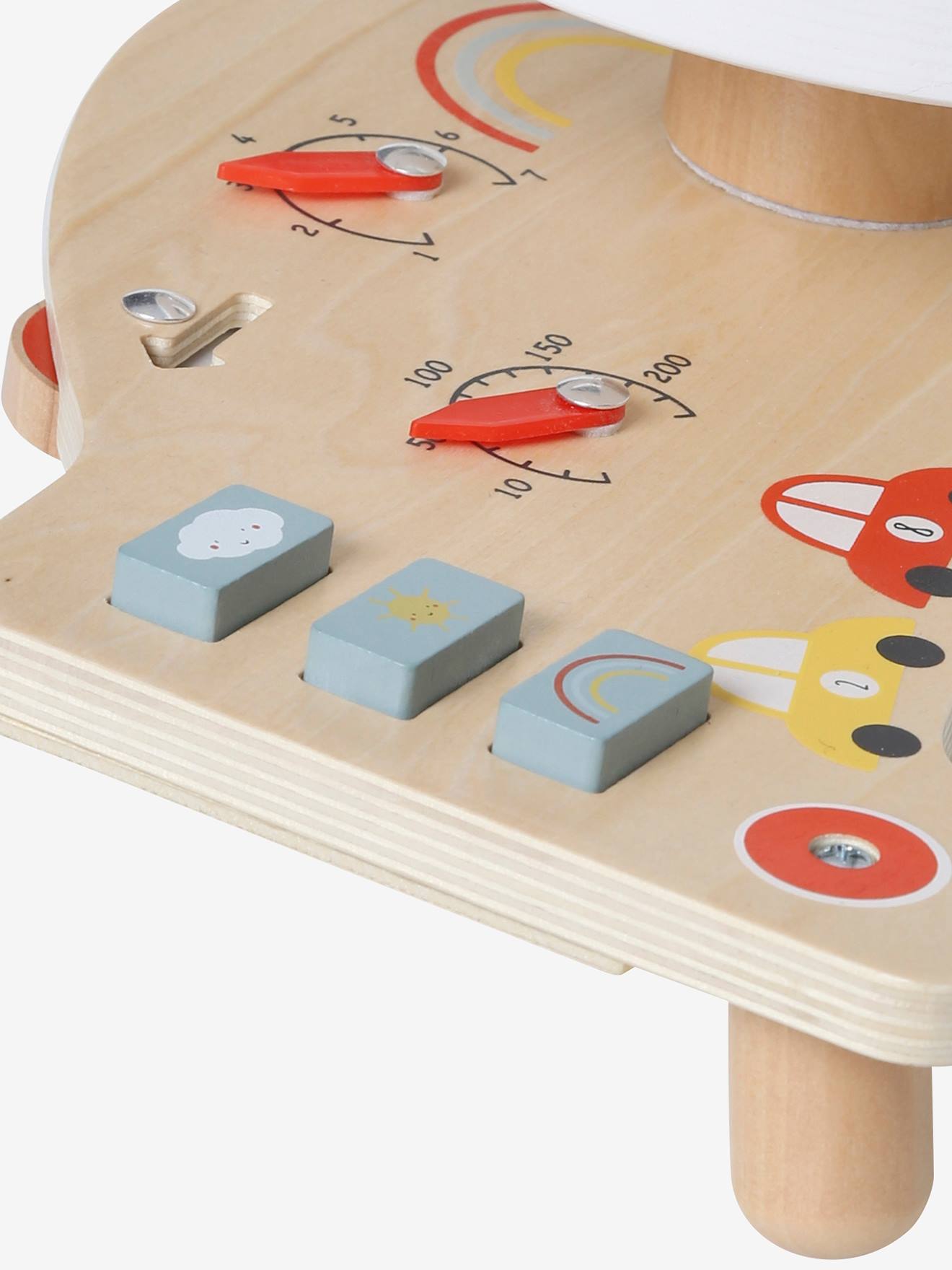 Vertbaudet Spiel-Lenkrad aus Holz FSC - beige
