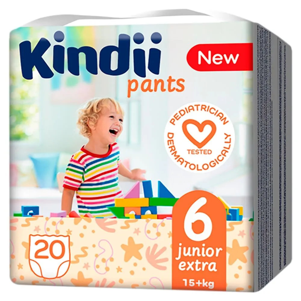 Kindii Junior Extra - Blebukser str. 6 (15+ kg) 20 stk.