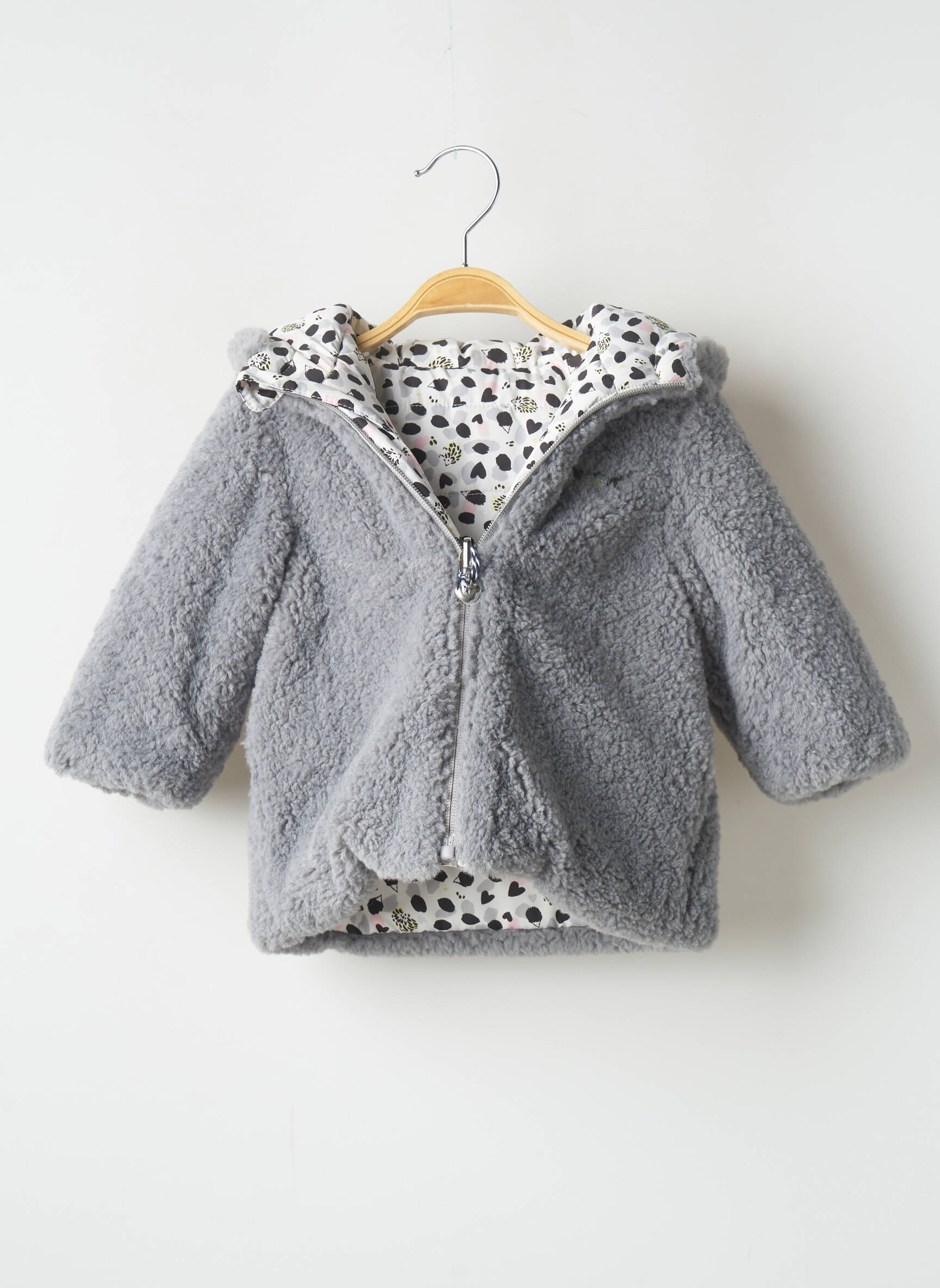 3 Pommes Doudounes Fille couleur gris