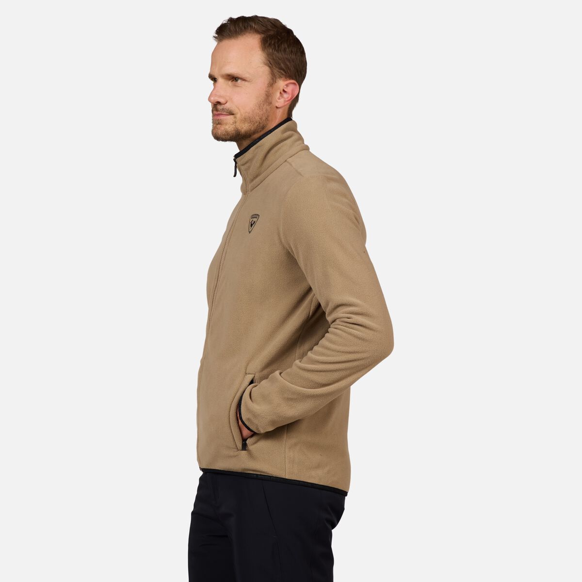 Herrenfleecejacke mit durchgehendem Reißverschluss Strawpile