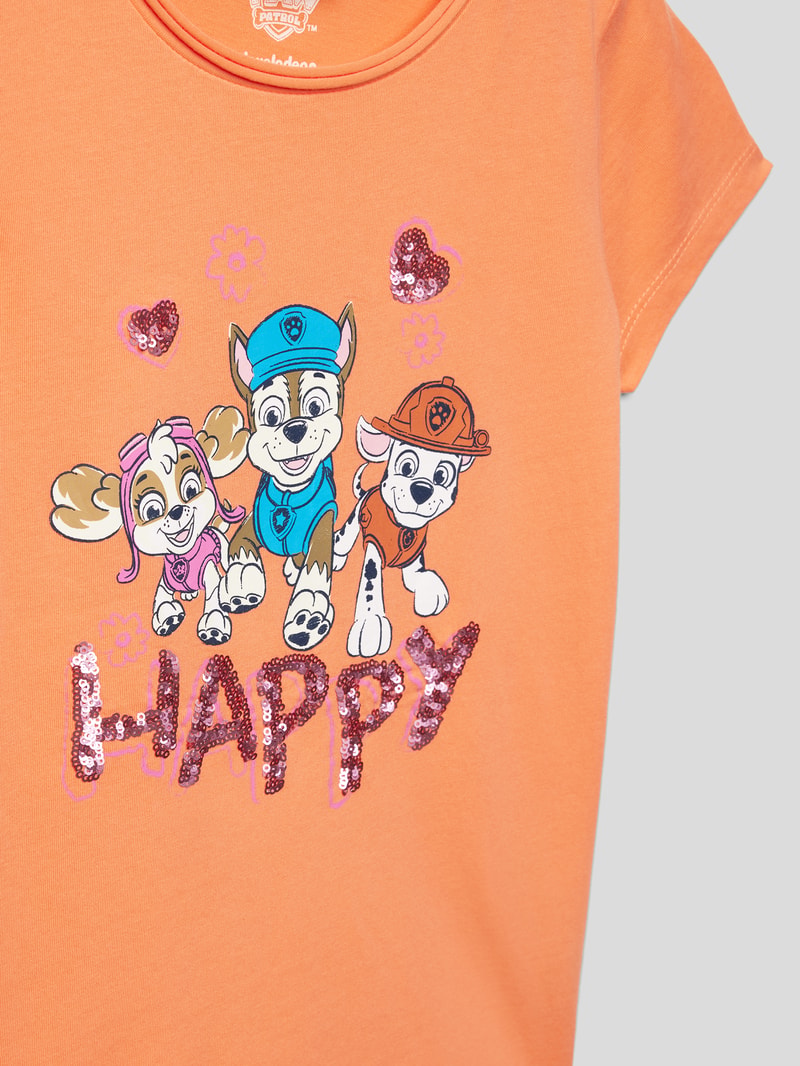 T-Shirt mit Rundhalsausschnitt in orange