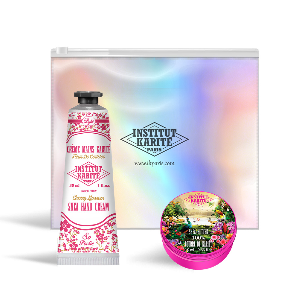 Institut Karité Paris Trousse Hologramme Fleur de Cerisier Soin corps