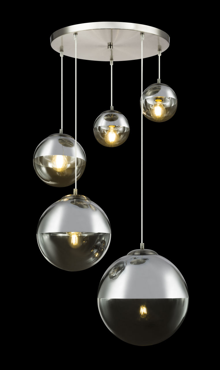Globo Lighting - VARUS - Hängeleuchte Metall Nickel matt, 3x E27