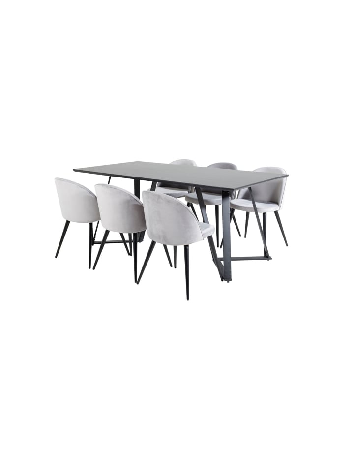ebuy24 Essgruppe Marina 23 (7-teilig) Hellgrau 90 x 180 cm günstig kaufen onesize