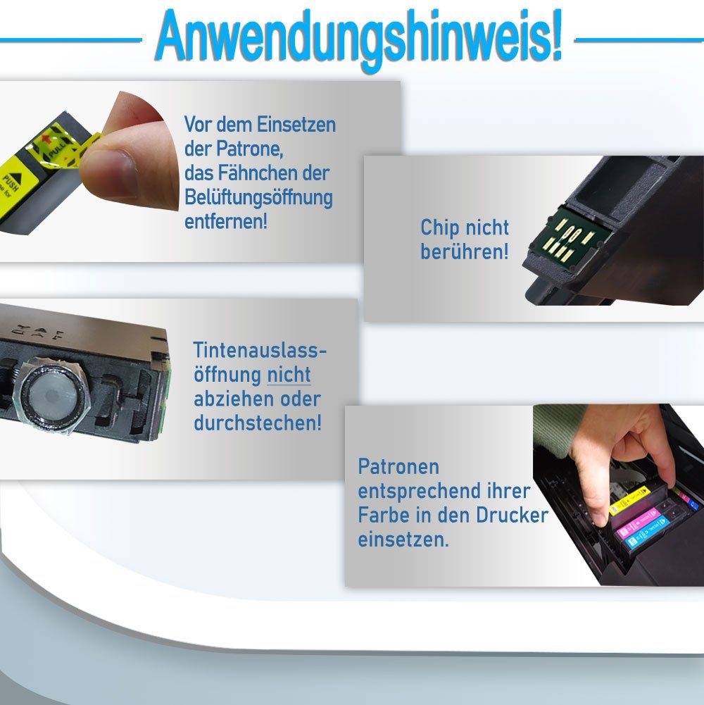 Druckerparadies 4er Pack Druckerpatronen 29 29XL kompatibel mit Epson XP-352 Tintenpatrone (4-tlg)