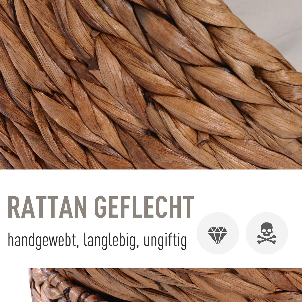 PawHut Rattan Katzenkorb Katzenhöhle Katzenbett mit Kissen Hellbraun