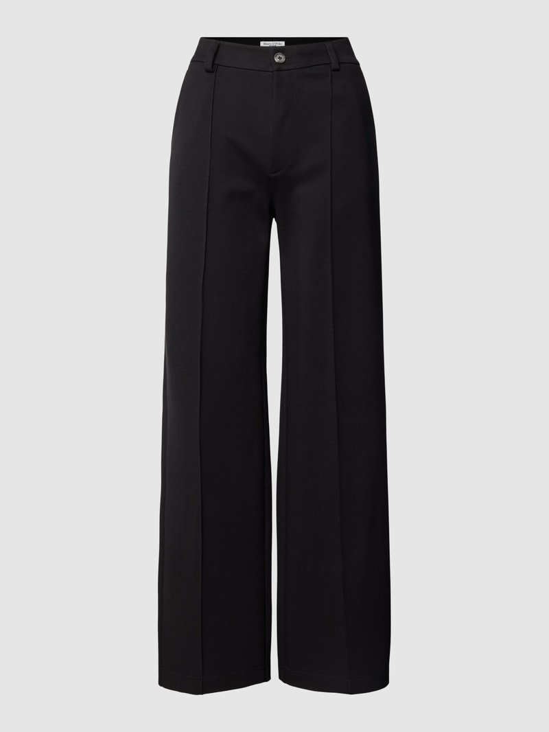 Stoffhose aus Viskose-Mix mit Stretch-Anteil mit Bundfalten in schwarz