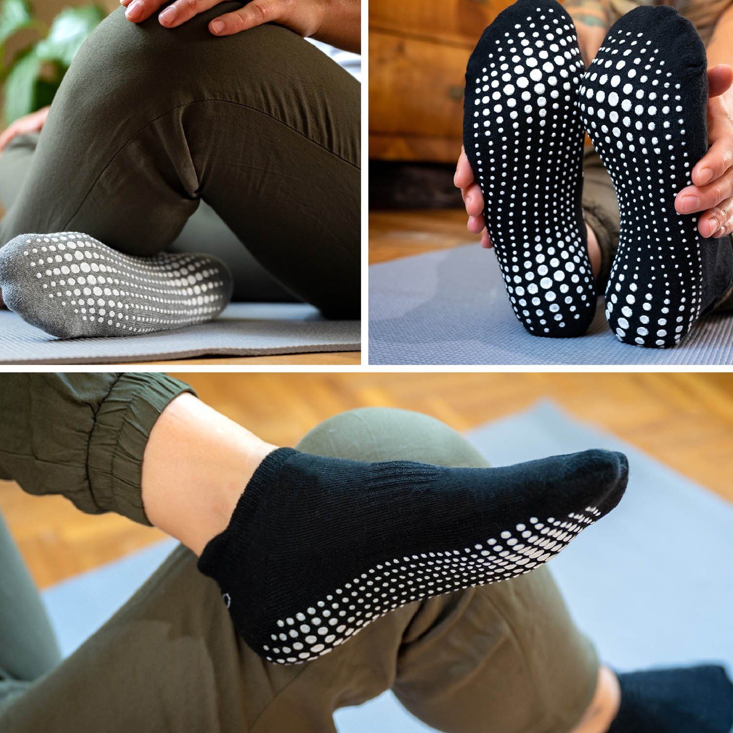 OCCULTO Sportsocken Damen & Herren Yogasocken 2-4er Pack (Modell: Mady) (4-Paar)