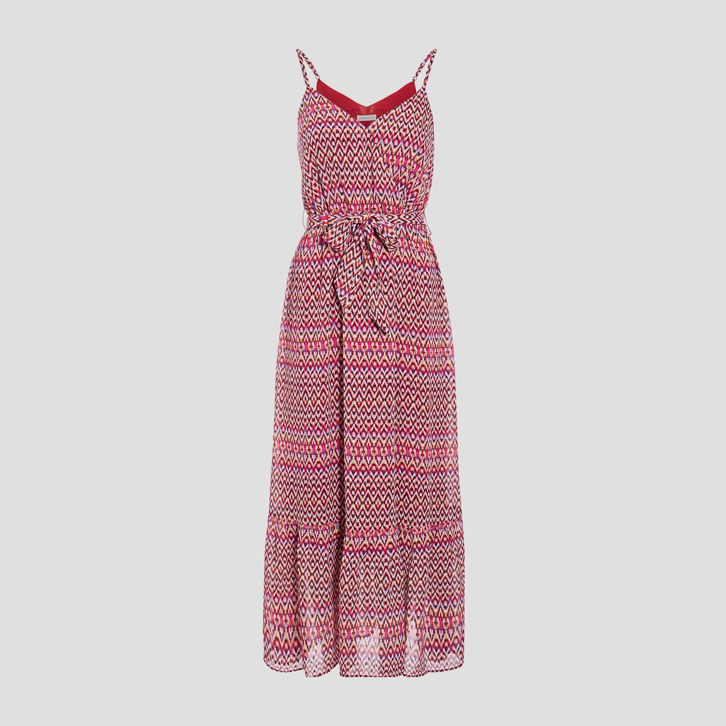 Robe longue évasée rose femme | Cache Cache