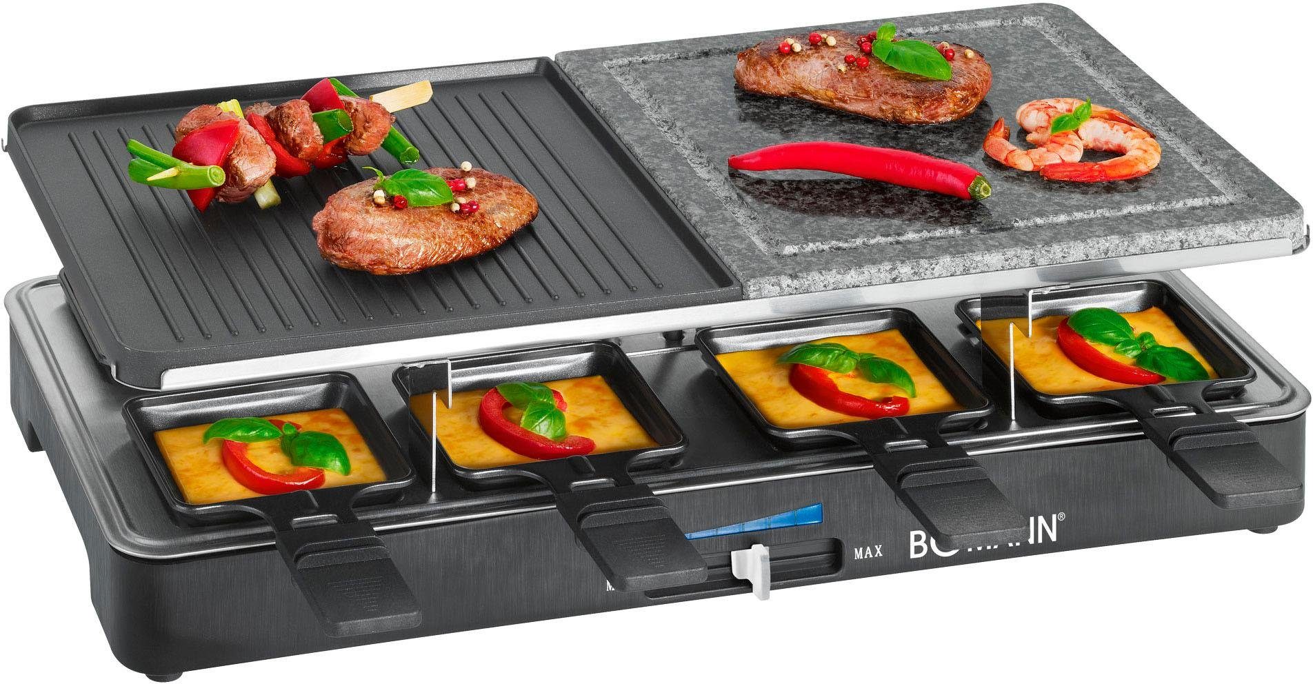 BOMANN Raclette RG 2279 CB, 8 Raclettepfännchen, 1400 W
