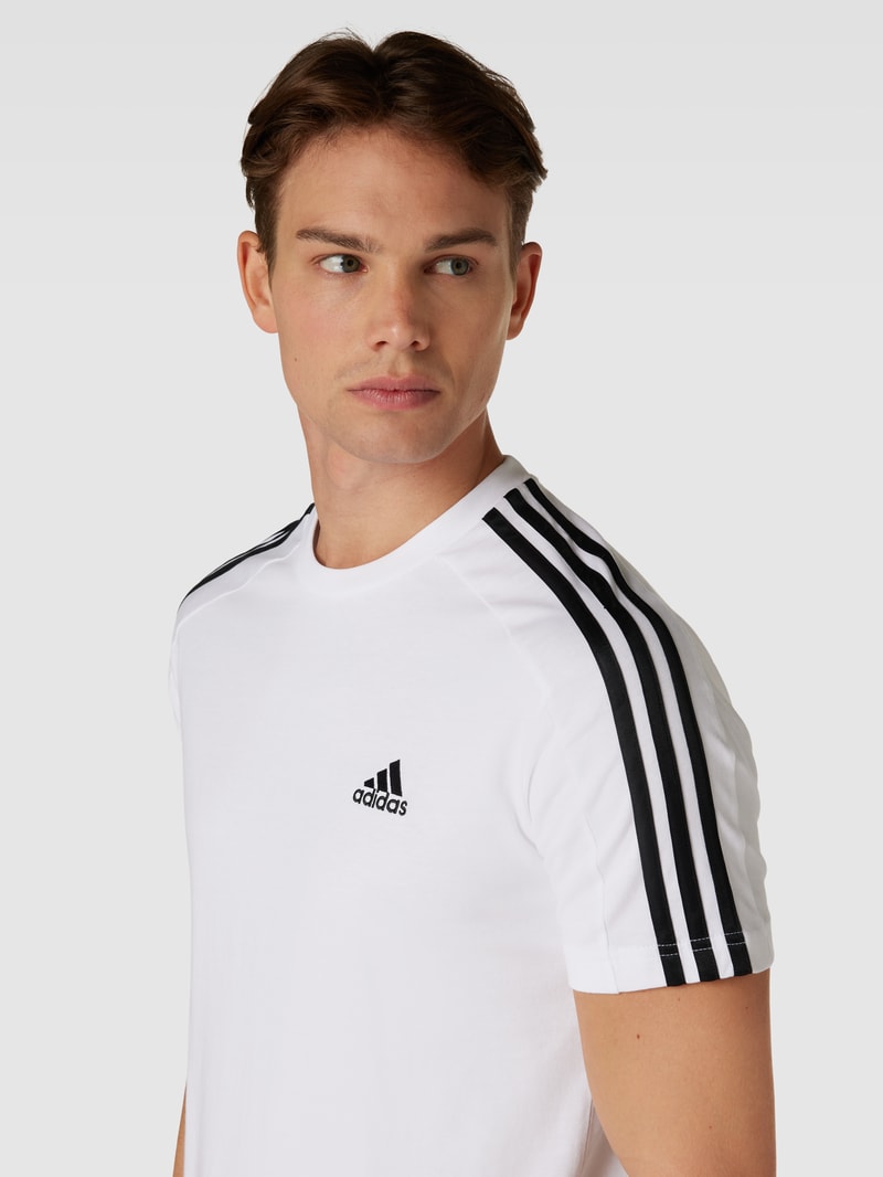 T-Shirt mit Label-Stitching in weiß