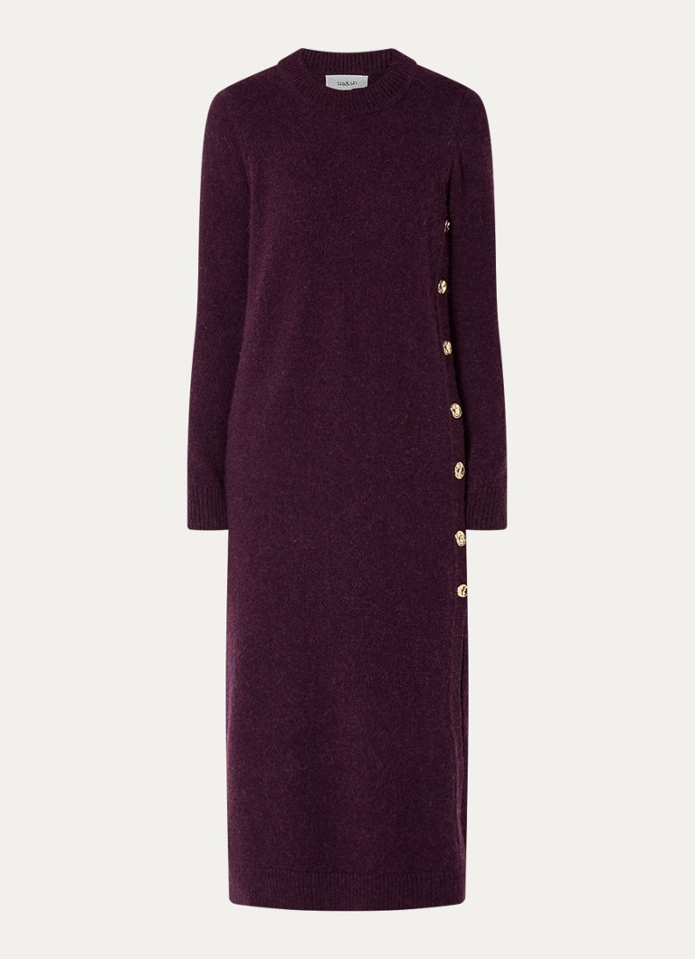 ba&sh Doree midi sweater dress in alpaca wool blend with decorative buttons
