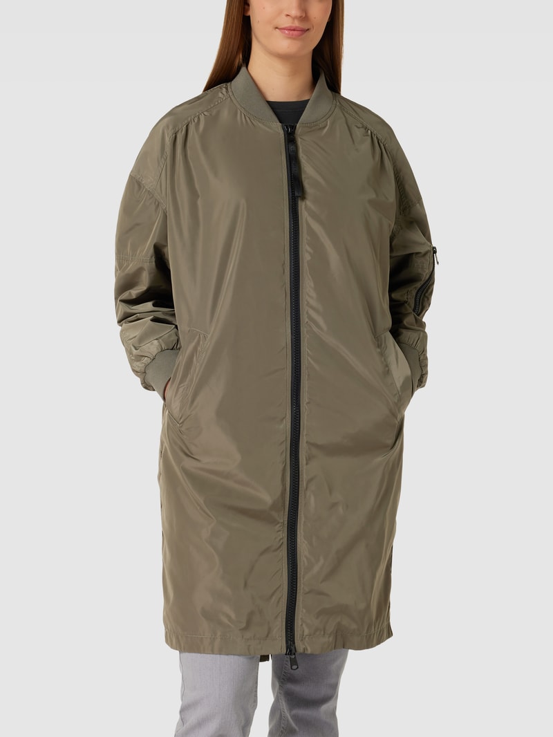 Jacke in Überlänge in khaki