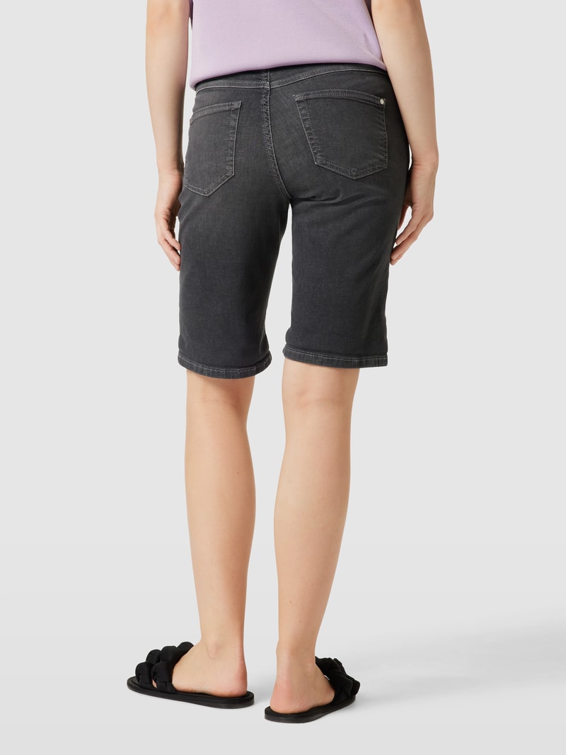 Jeansshorts mit Label-Patch in dunkelgrau