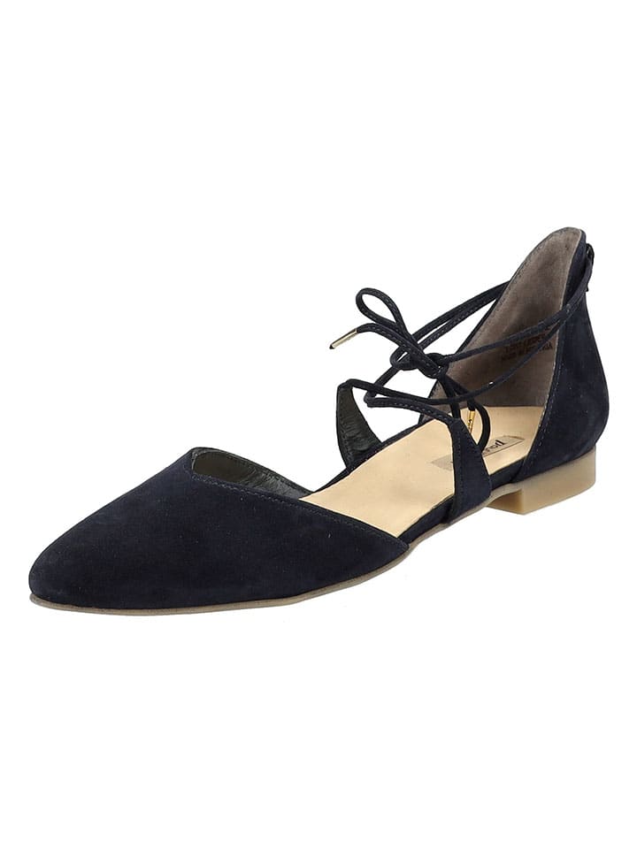 Paul Green Leder-Ballerinas in Dunkelblau günstig kaufen