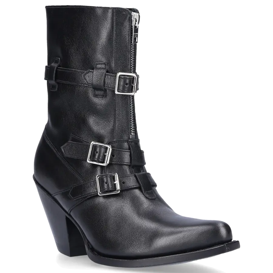 Celine - Bikerstiefel MEDIUM BOOT Zierschnalle schwarz - schwarz