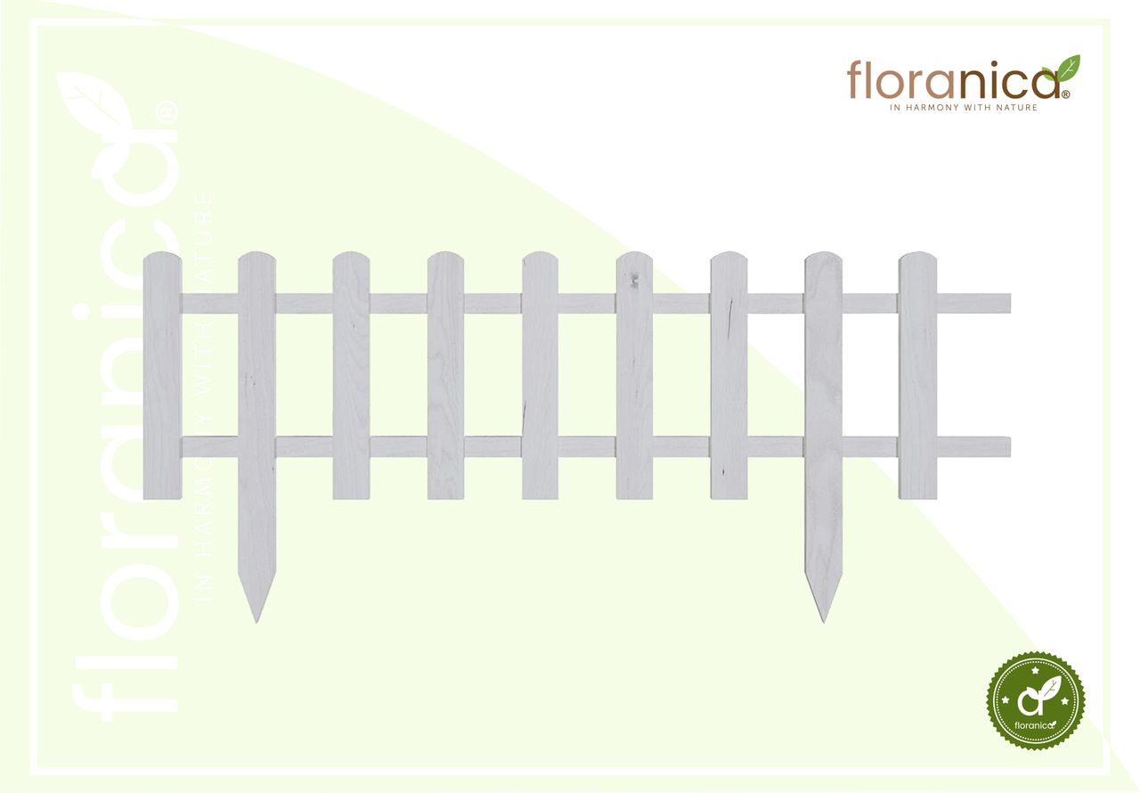 Pemicont Floranica Vorgarten Gartenzaun aus Holz Vampir 1 STK 104cm Höhe 40cm Weiß Imprägnierter Kiefernholzzaun Dekorative Steckzaun für Blumenbeete Gemüsebeete Wegeinfassungen Tierauslauf