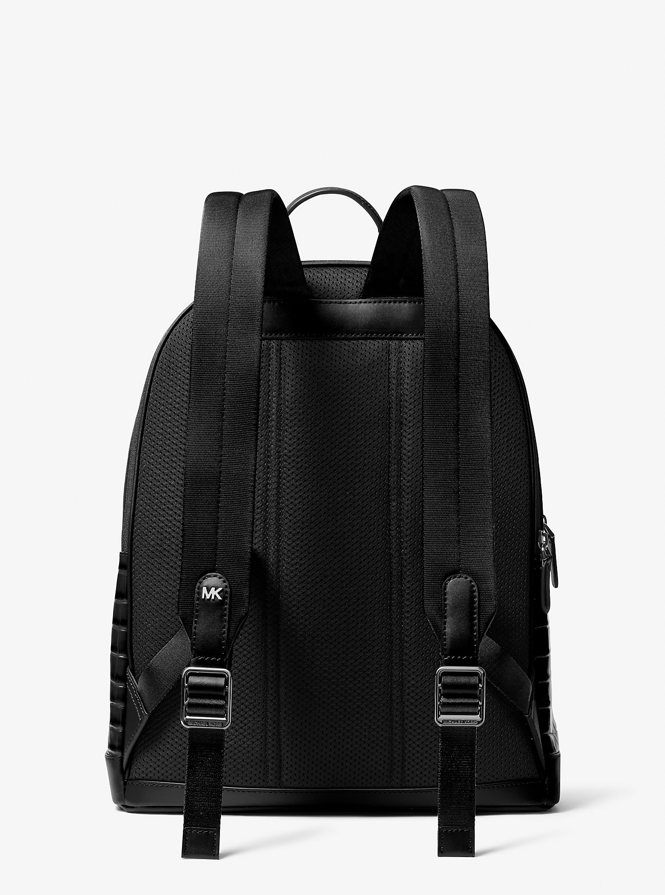 Hudson Crocodile Embossed Leather Pendler Backpack – SVART