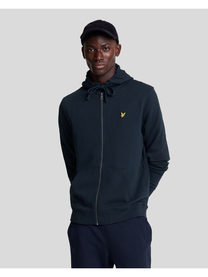 Lyle & Scott Kapuzensweatjacke in Dunkelblau günstig kaufen
