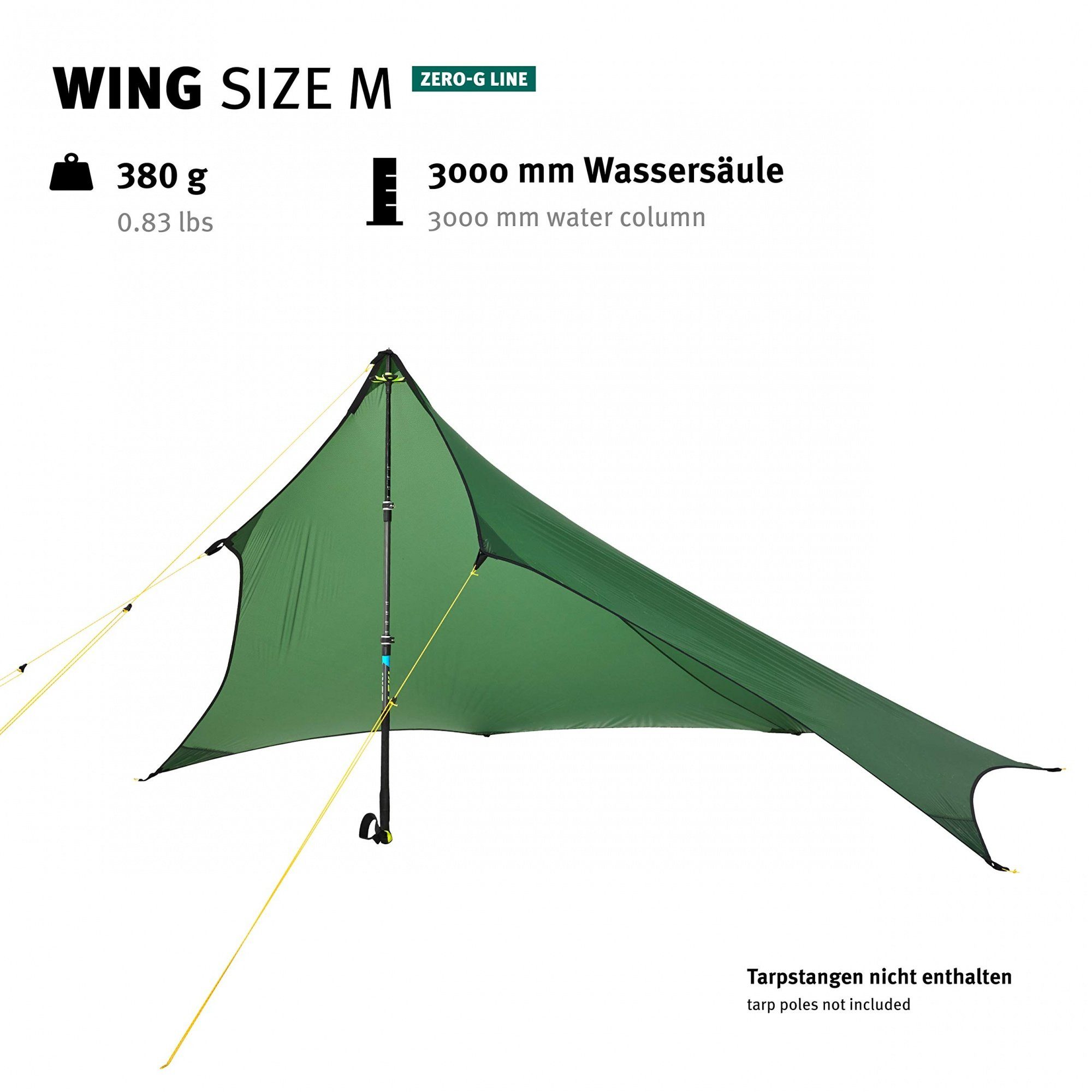 Wechsel Tents Tarp-Zelt Wing M - Camping Zeltdach, Personen: 4, Wetterschutz für Zelt, Hängematte, Garten, Grün