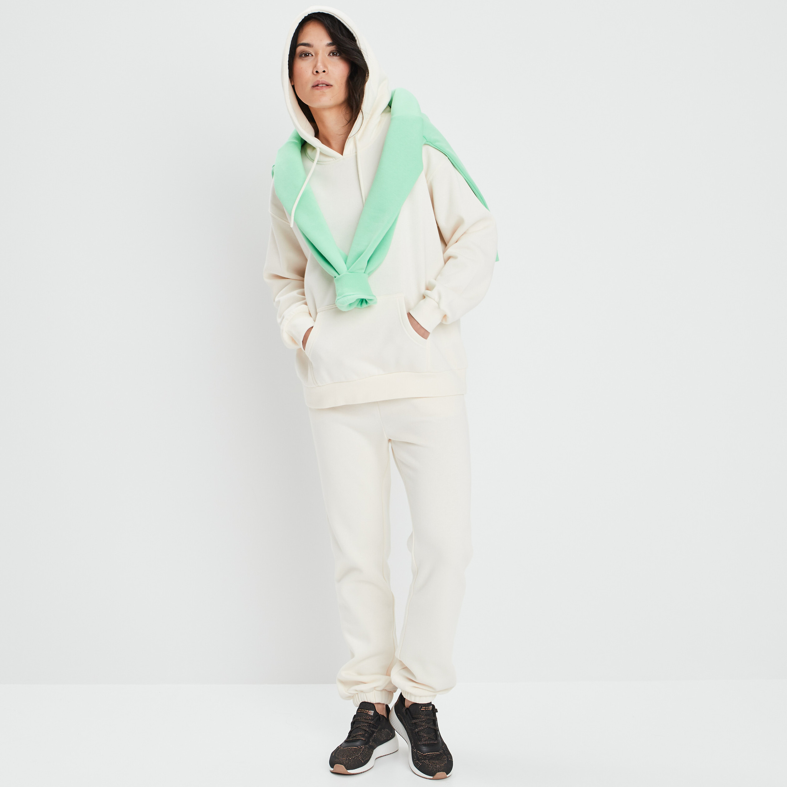 Sweat molleton à capuche hoodie sable femme | La Halle