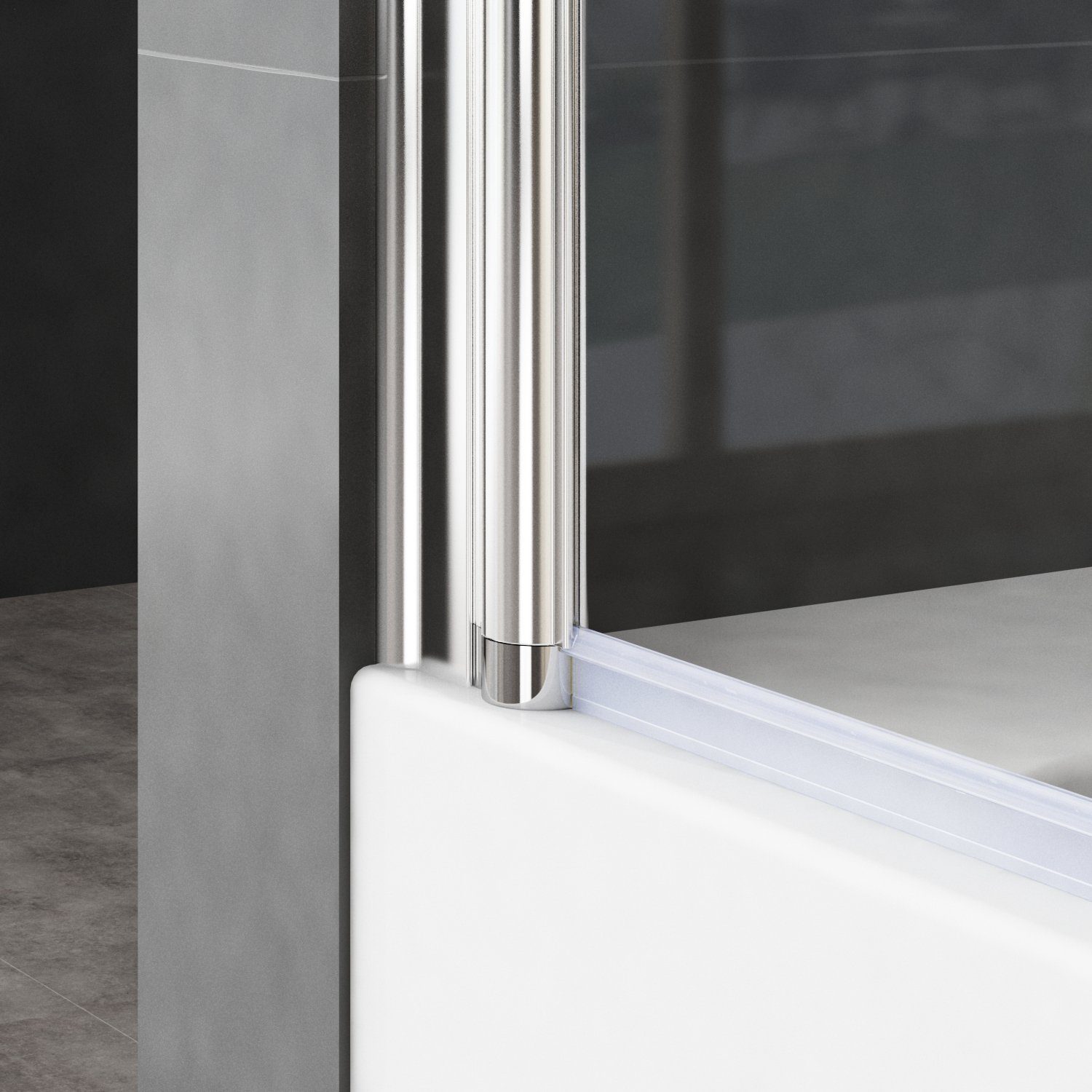 Boromal Badewannenfaltwand Badewannenaufsatz 2-teilig Duschwand Faltbar für Dusche 6 mm ESG 140H, Einscheibensicherheitsglas, Beidseitige Nanobeschichtung, 6mm ESG-Sicherheitsglas, Aluminiumprofile