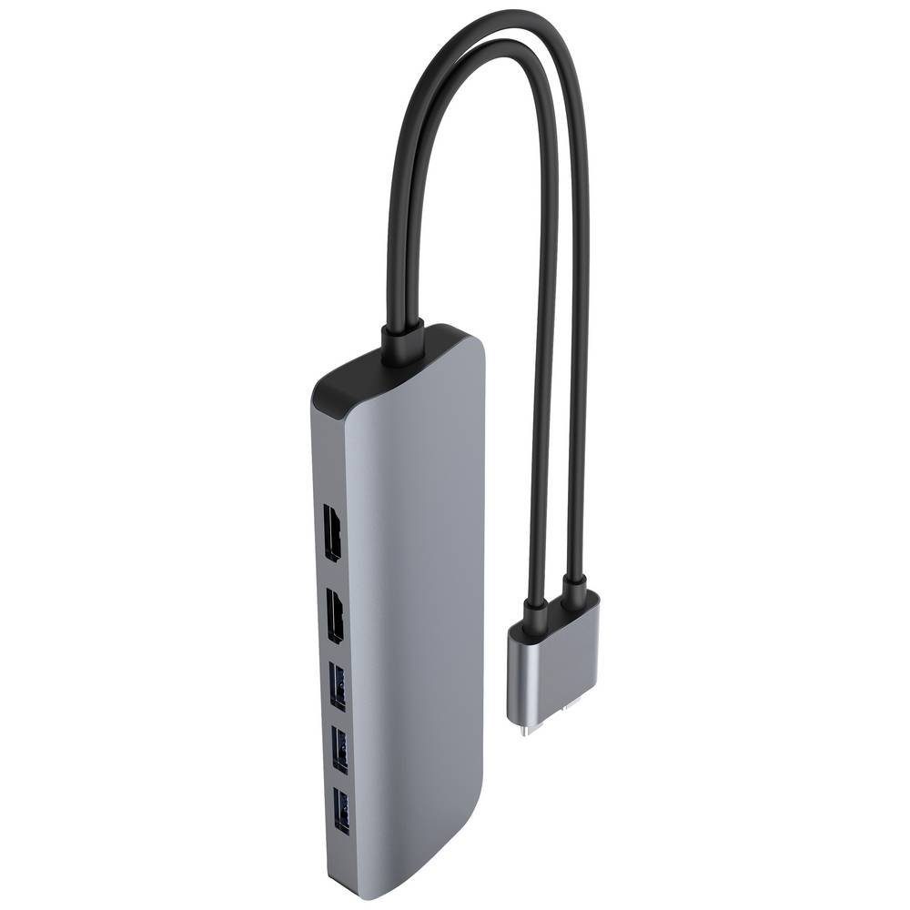 Hyper Laptop-Dockingstation VIPER 10-in-2 USB-C Hub Grey, integrierter Kartenleser