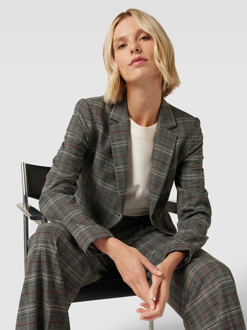 Blazer mit Glencheck-Muster in anthrazit
