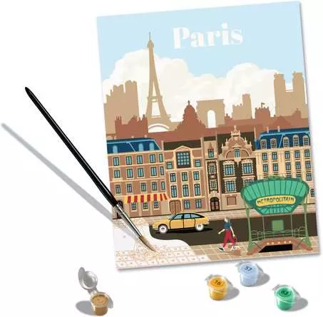 CreArt Farbenfrohes Paris - Malen nach Zahlen für Erwachsene