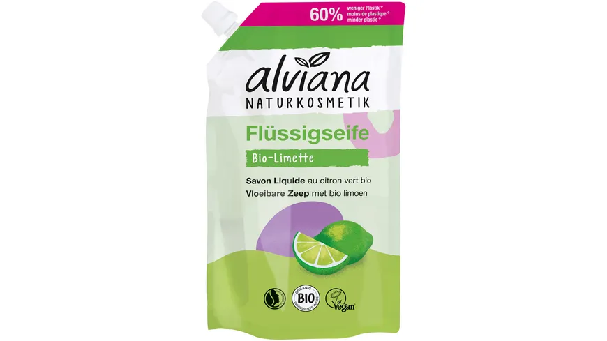 alviana Flüssigseife Bio-Limette Nachfüllpackung 750 ml