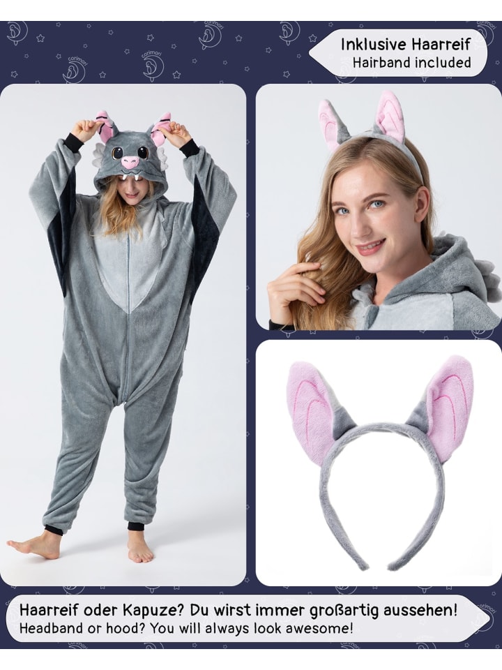 Corimori Fledermaus Kostüm Fasching in Anthrazit günstig kaufen