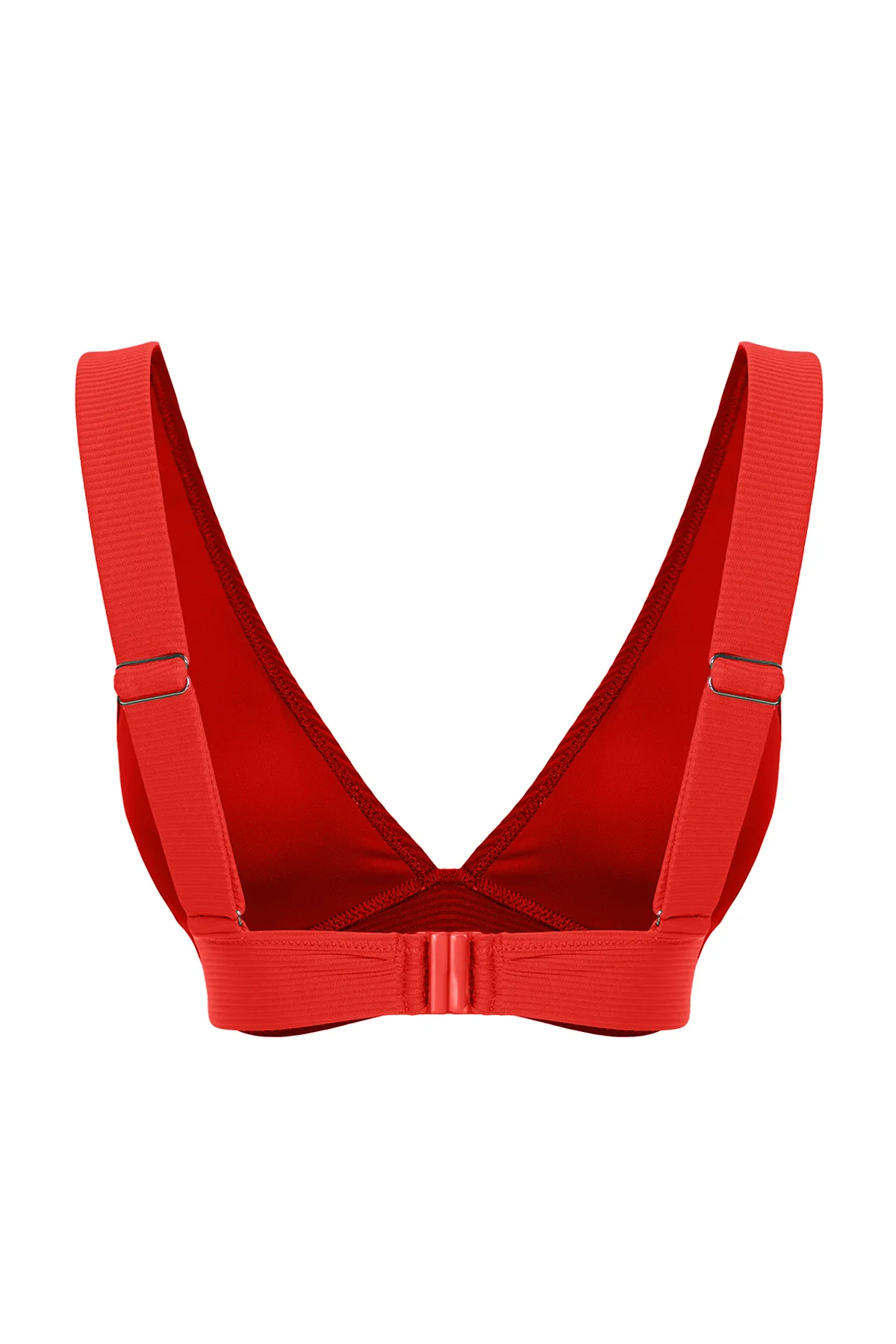 Trendyol Collection  Rotes strukturiertes Dreieck-Bikinioberteil TBESS22BU0017