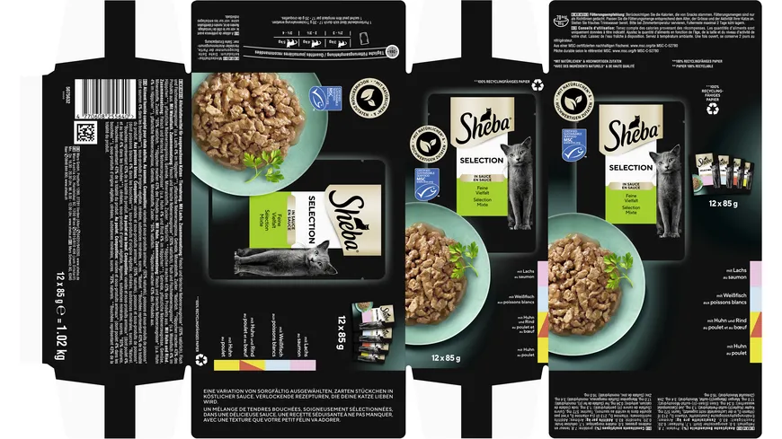 SHEBA® Selection in Sauce Feine Vielfalt Portionsbeutel 1020 g