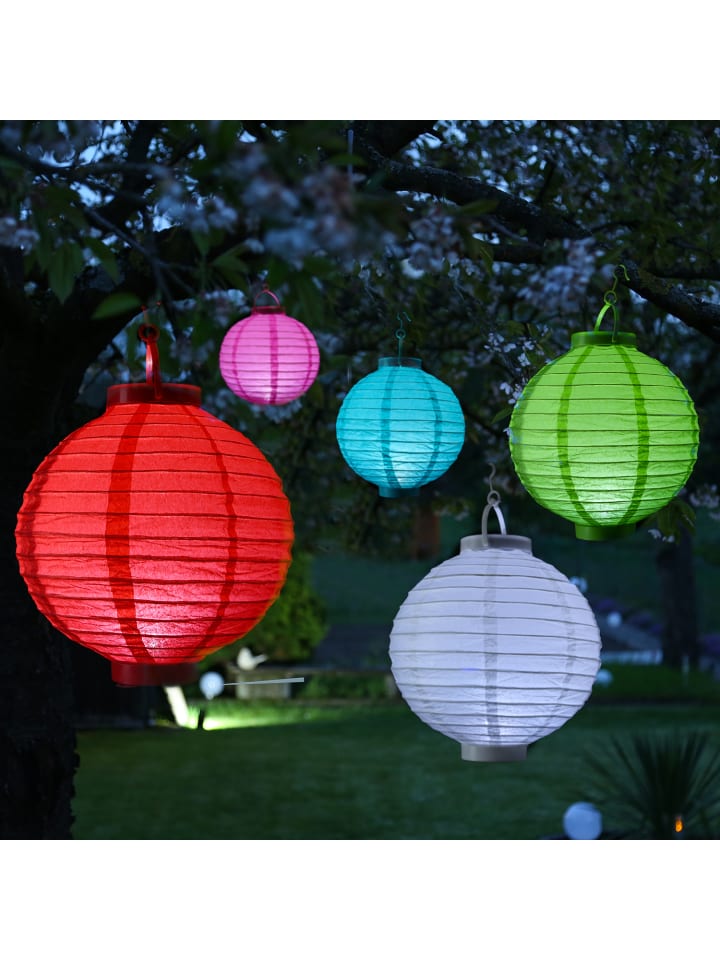 MARELIDA LED Solar Lampion in rot - D: 20cm günstig kaufen onesize