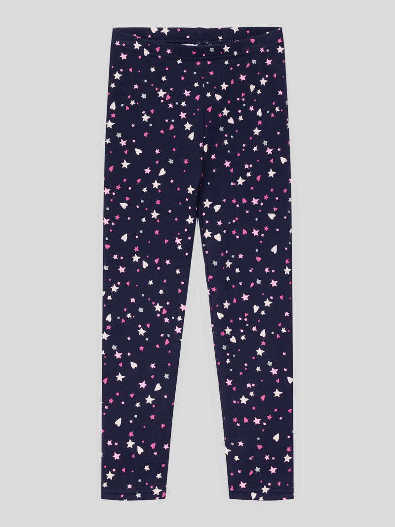 Leggings mit Allover-Motiv-Print in marineblau