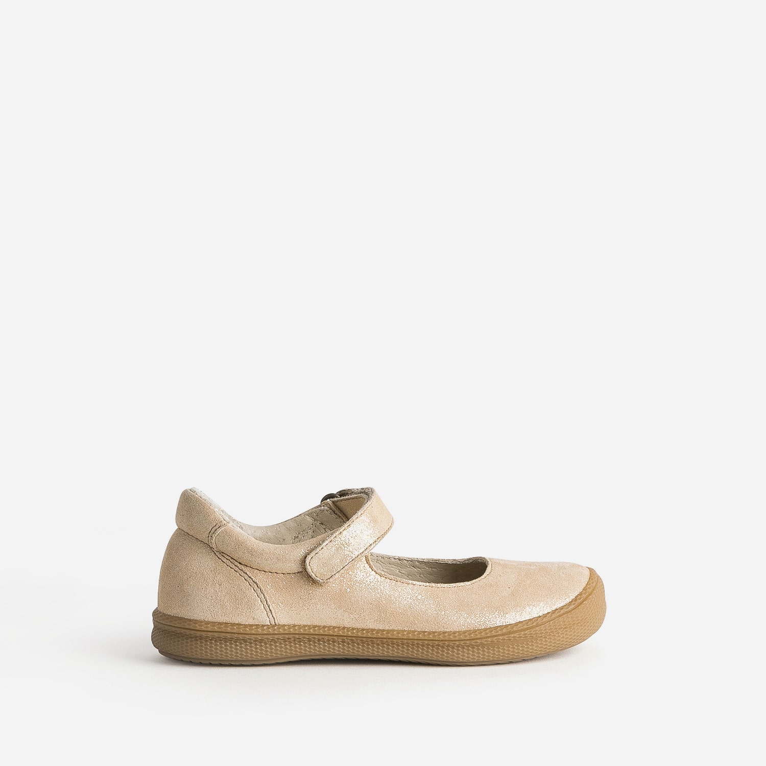 Babies beige en cuir irisé à scratch