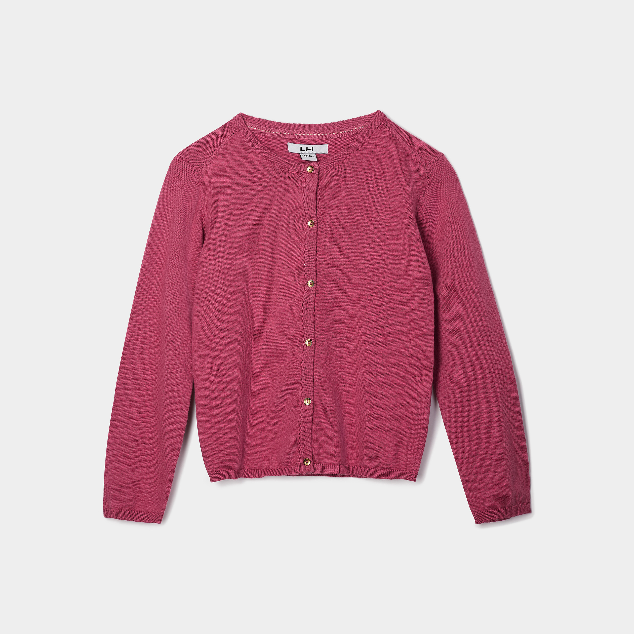 Gilet boutonné rose fille | La Halle