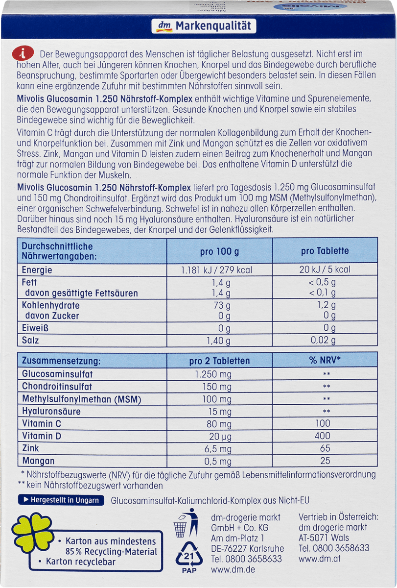 Glucosamin 1.250, 40 St