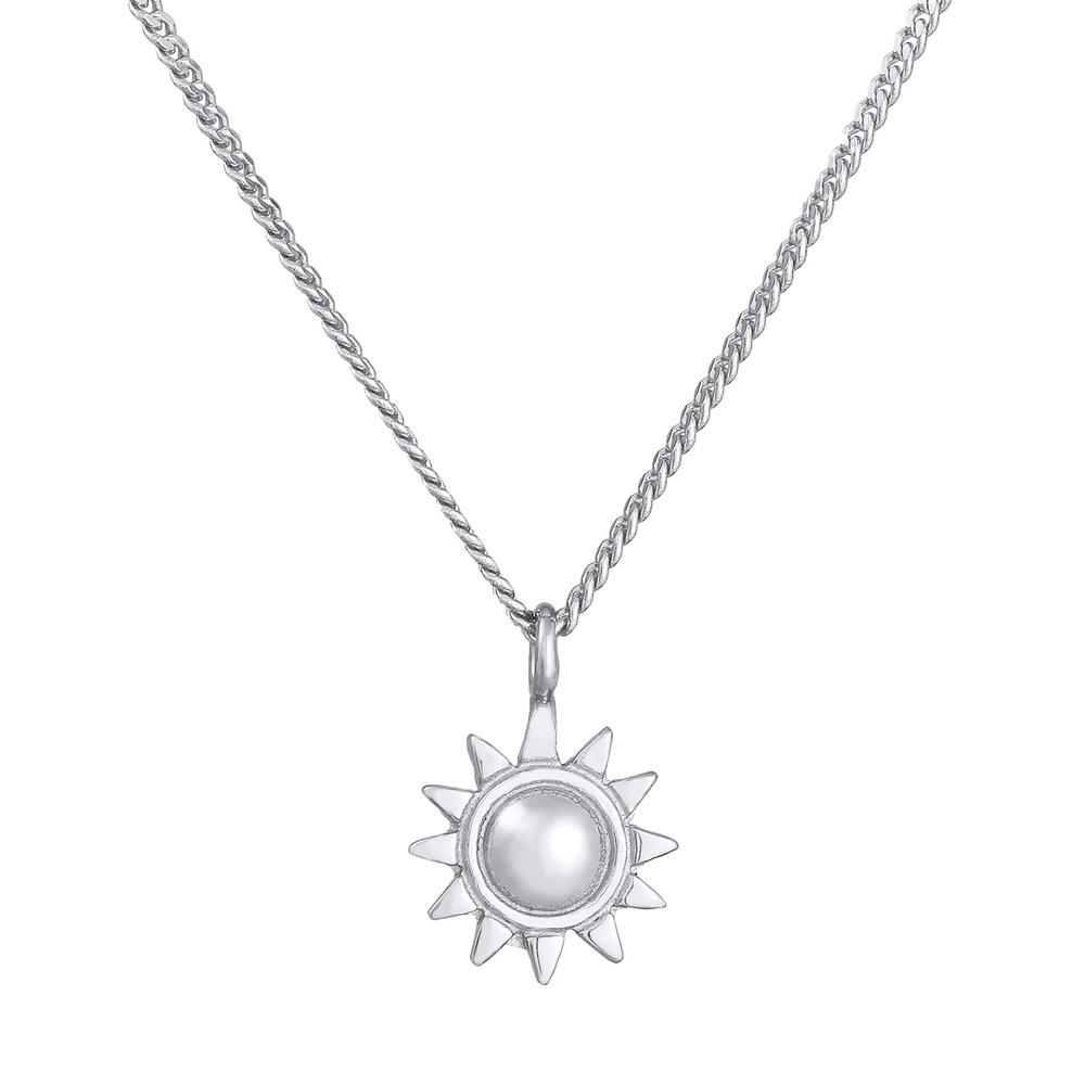 Elli Elli Collier Femmes pendentif soleil été en argent sterling 925 plaqué or Bijoux